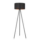 Tripod Floor Lamp With Black Drum Shade - Matte Black - HomeRoots - Floor Lamps - Elite Enclave Home