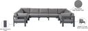 Nizuc - Outdoor Patio 9 Piece Modular Sectional With Gray Frame