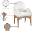 Waldorf - Chenille Dining Arm Chair With Natural Legs - Meridian Furniture - Arm Chairs - Elite Enclave Home
