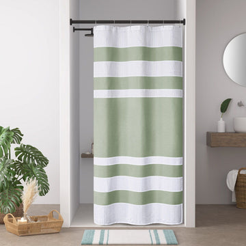 Spa Waffle - 36" x 72'' Shower Curtain With 3M Treatment - Sage Green