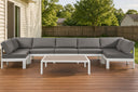 Nizuc - Outdoor Patio 7 Piece Modular Sectional With White Frame - Meridian Furniture - Stationary Sectionals- Elite Enclave Home