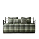 Ridge - 6 Piece Reversible Plaid Daybed Cover Set - Gray