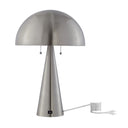 Iron USB Table Lamp With Gray Dome Shade - Gray