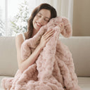 Ruched Fur - Ruched Throw - Blush - Madison Park - Throws - Elite Enclave Home