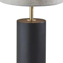 Wood Circular Block Table Lamp - Black - HomeRoots - Table Lamps - Elite Enclave Home