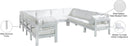 Nizuc - Outdoor Patio 10 Piece Modular Sectional With White Frame - Meridian Furniture - Stationary Sectionals- Elite Enclave Home