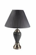 Metal Urn Table Lamp With Gray Empire Shade - Gray And Silver