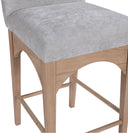 Waldorf - Chenille Stool With Natural Legs - Meridian Furniture - Counter Height (24" - 27") - Elite Enclave Home