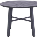Rounded Metal Outdoor Dining Table With Umbrella Hole - Black
