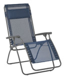 27" Metal Outdoor Zero Gravity Chair With Blue Cushion - Blue