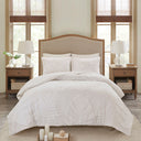 Bahari - King 3 Piece Tufted Palm Comforter Set - Off White