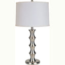 Solid Wood Bedside Table Lamp With White Shade - Black