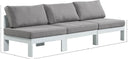 Nizuc - Outdoor Patio 3 Seat Armless Modular Sofa With White Frame - Meridian Furniture - Stationary Sectionals- Elite Enclave Home
