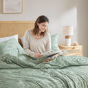 Gigi - Twin/Twin Long Comforter Mini Set - Sage Green