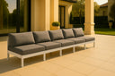Nizuc - Outdoor Patio 5 Seat Modular Armless Sofa With White Frame - Meridian Furniture - Stationary Sectionals- Elite Enclave Home