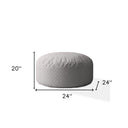 Polyester Round Pouf Cover - Gray