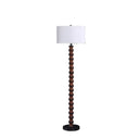 Resin Floor Lamp With White Fabric Drum Shade - Brown / White - HomeRoots - Floor Lamps - Elite Enclave Home
