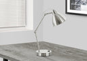 Metal Round USB Table Lamp With Nickel Dome Shade - Nickel - HomeRoots - Table Lamps - Elite Enclave Home
