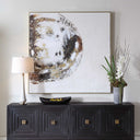 Moon Landing - Hand Painted Abstract Art - Black / Brown / Gold / Gray / White