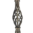 Metal Table Lamp With White And Brown Classic Empire Shade - Antiqued Brass