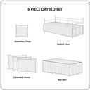 Tuscany - Twin 6 Piece Reversible Scalloped Edge Daybed Cover Set - Blush