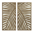 Birch Palms - Carved Wall Panel (Set of 2) - Dark Brown - Madison Park - Wall Decor - Elite Enclave Home