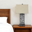 Metal With Multi Mini Grotto Pattern Table Lamp - Silver