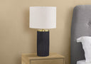 Concrete Cylinder Table Lamp With Ivory Drum Shade - Black And Gold - HomeRoots - Table Lamps - Elite Enclave Home