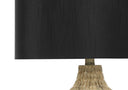 Geometric Table Lamp With Black Drum Shade - Brown - HomeRoots - Table Lamps - Elite Enclave Home