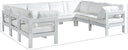 Nizuc - Outdoor Patio 8 Piece Modular Sectional With White Frame - Meridian Furniture - Stationary Sectionals- Elite Enclave Home