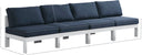Nizuc - Outdoor Patio 4 Seat Armless Modular Sofa With White Frame - Meridian Furniture - Stationary Sectionals- Elite Enclave Home