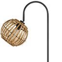 Traditional Shaped Floor Lamp With Brown Globe Shade - Black - HomeRoots - Floor Lamps - Elite Enclave Home