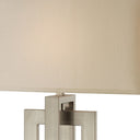Iron Geometric Table Lamp With Ivory Shade - Nickel