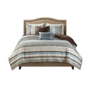 Princeton - 5 Piece Reversible Coverlet Set - Blue