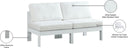 Nizuc - Outdoor Patio 2 Seat Armless Modular Sofa With White Frame - Meridian Furniture - Stationary Sectionals- Elite Enclave Home