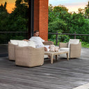 Sunset - Wicker Outdoor Sofa - Oatmeal / Oyster White