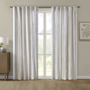 Samara - 50x84" Poly Printed Curtain Panel With Tufted Stripe And Lining - White / Brown - Madison Park - Curtains & Drapes - Elite Enclave Home