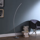 Arc LED Floor Lamp - Silver And Soft White - HomeRoots - Floor Lamps - Elite Enclave Home