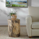Uttermost Habitat Accent Stool – Natural – handcrafted tamarind wood with natural finish and dramatic spalting