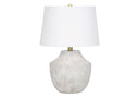 Concrete Urn Table Lamp With Empire Shade - Cream - HomeRoots - Table Lamps - Elite Enclave Home