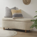 Bailey - Boucle Flip Top Storage Bench - Taupe - INK+IVY - Storage Benches - Elite Enclave Home