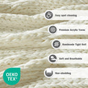 Chunky Double Knit - Handmade Throw - Ivory - Madison Park - Throws - Elite Enclave Home