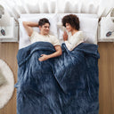 Heated Microlight to Berber - Twin Blanket - Indigo