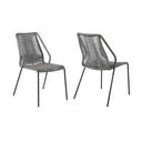 22" Metal Outdoor Dining Chair (Set of 2) - Gray