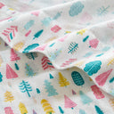 Cozy Soft - 4 Piece Full Flannel Printed Sheet Set - White Holiday Trees