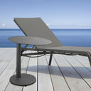 Oval Aluminum Outdoor Side Table - Gray