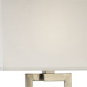 Traditional Shaped Floor Lamp With White Rectangular Shade - Nickel - HomeRoots - Floor Lamps - Elite Enclave Home