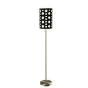 Steel Novelty Floor Lamp With Drum Shade - Silver / Black And White - HomeRoots - Floor Lamps - Elite Enclave Home