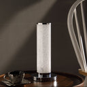 Modern Crystal And Steel Table Lamp - White Sand