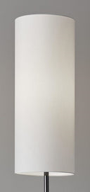 Dramatic Floor Lamp Bell Shaped Base In Nickel Finish Metal - Black